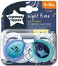 Tommee Tippee Time Night силиконовая ортодонтическая пустышка большая - сине-голубая открытая для 6-18 месяцев 2шт