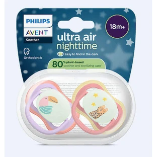 Силіконова соска-пустушка Philips Ultra Air фіолетова для дітей від 18 місяців 2 шт.