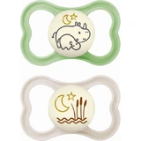 Силіконова соска-пустушка Mam Rhinoceros Moon Pacifier - зелена для 16+ місяців