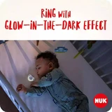 Пустышка Nuk Star силиконовая с лунным чехлом - белая для 0-6 месяцев