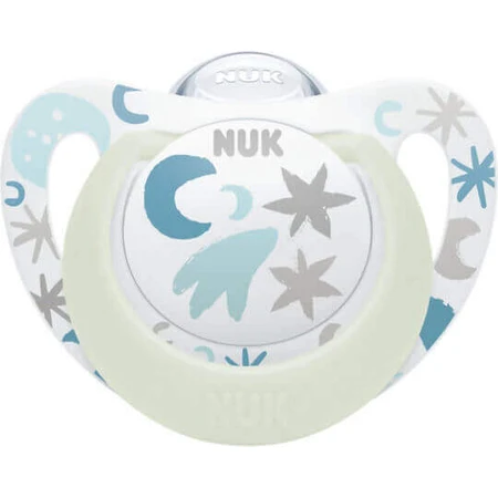 Силіконова соска Nuk Star Соска Nuk Star з місячною кришкою - біла від 0 до 6 місяців: ціни та характеристики