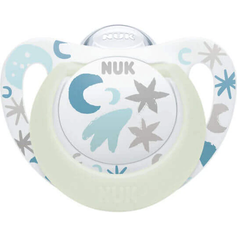 Силіконова соска Nuk Star Соска Nuk Star з місячною кришкою - біла від 0 до 6 місяців: ціни та характеристики