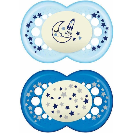 Mam 260S Силиконовые ортодонтические пустышки Star-Moon Star-Socks - Light Blue-Blue для 16+ месяцев 2шт 2шт: цены и характеристики