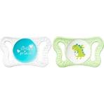 Chicco Physioforma Micro силиконовая ортодонтическая пустышка Маленький принц/Дино - Sky Green-Blue для 0-2 месяцев 2шт 2шт: цены и характеристики