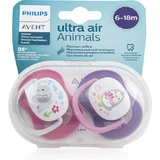 Силіконові ортодонтичні пустушки Philips Ultra Air з чохлом Слон - Пінгвін - Рожевий-Мов для 6-18 місяців 2шт
