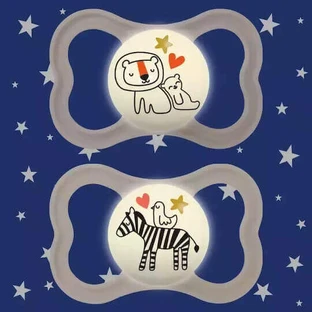 Mum Better Together Ортодонтична силіконова пустушка Тигр/Зебра - бежева/сіра для 16+ місяців 2шт