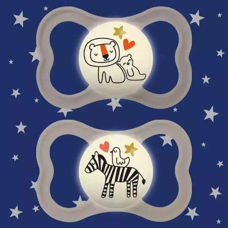 Mum Better Together Ортодонтична силіконова пустушка Тигр/Зебра - бежева/сіра для 16+ місяців 2шт: ціни та характеристики