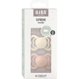 Пустушки Supreme Bibs Силіконові пустушки слонова кістка / блідо-рожеві для 6+ місяців 2шт