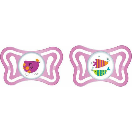 Пустышка Chicco Physioforma Light силиконовая с чехлом - розовая для 16-36 месяцев: цены и характеристики