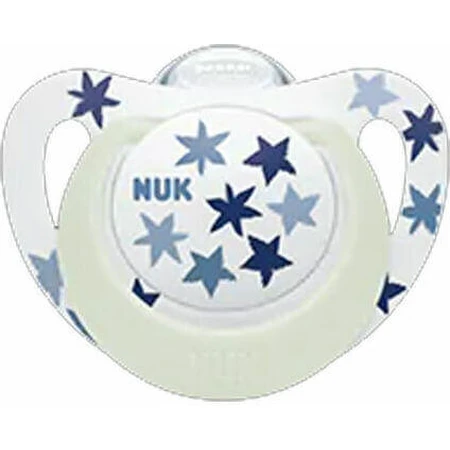 Силіконова ортодонтична пустушка Nuk Star Star Pacifier - синя для 18-36 місяців: ціни та характеристики