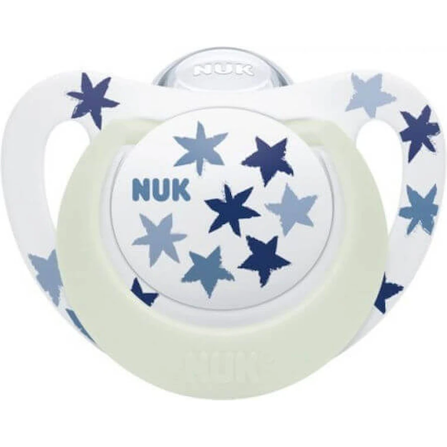 Силіконова ортодонтична пустушка Nuk Star Star Pacifier - синя для 18-36 місяців: ціни та характеристики