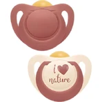 Nuk 10726083 Ортодонтические пустышки резиновые I Love Nature - красные для 0-6 месяцев 2шт: цены и характеристики