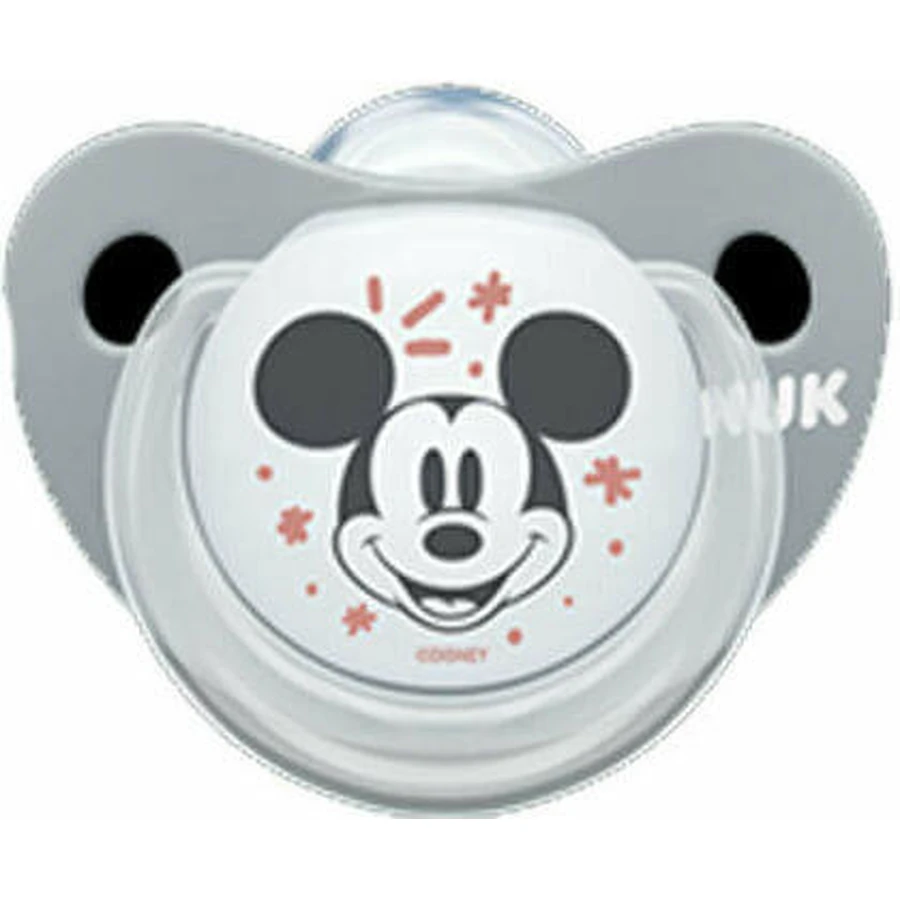 Nuk Mickey Силиконовая ортодонтическая пустышка для 0-6 месяцев: цены и характеристики
