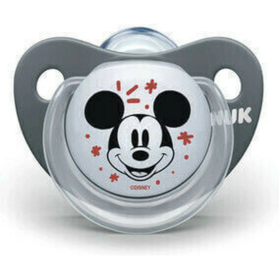 Nuk Mickey Силиконовая ортодонтическая пустышка для 0-6 месяцев: цены и характеристики