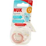 Пустышка Nuk Signature силиконовая ортодонтическая - белая/сомон для 0-6 месяцев