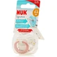 Пустышка Nuk Signature силиконовая ортодонтическая - белая/сомон для 0-6 месяцев