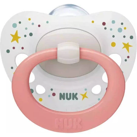 Пустышка Nuk Signature силиконовая ортодонтическая - белая/сомон для 0-6 месяцев: цены и характеристики