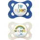 Mum Ι Love Mummy & Daddy Силіконові пустушки I Love Mummy - блакитна/блакитна/бежева для 2-6 місяців 2шт 2шт