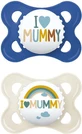 Mum Ι Love Mummy & Daddy Силиконовая пустышка I Love Mummy - голубой/альб - бежевый для 2-6 месяцев 2шт 2шт