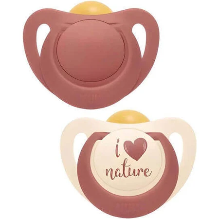Nuk Nature Ортодонтичні гумові натуральні ортодонтичні пустушки - червоні для 18-36 місяців 2шт: ціни та характеристики