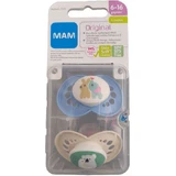 Mam Original 150S Силиконовые ортодонтические пустышки Слоненок - Зайка - Коала - Синий - Бежевый для 6-16 месяцев 2шт