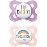Ортодонтическая пустышка Mum I Love Daddy силиконовая I Love Daddy - Mov-Somon для 2-6 месяцев 2шт