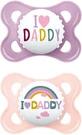 Ортодонтическая пустышка Mum I Love Daddy силиконовая I Love Daddy - Mov-Somon для 2-6 месяцев 2шт