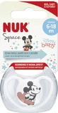 Nuk Space Mickey &amp; Minnie Силиконовая ортодонтическая пустышка с чехлом Mangekyu для 6-18 месяцев