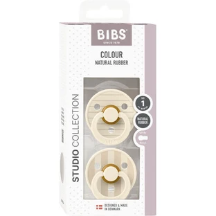Пустушки Bibs Colour Studio Collection Пустушки Bibs Colour Studio Collection Гумові прорізувачі слонова кістка/ваніль від 0+ місяців 2шт