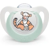 Пустышка Nuk Star Silicon Tiger - белый/мятный для 0-6 месяцев