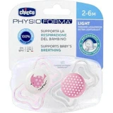 Chicco Ортодонтическая силиконовая пустышка Птичка - розовый-альбом для 2-6 месяцев 2шт