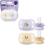 Philips Ultra Start Ортодонтична силіконова пустушка Силіконова пустушка фіолетово-жовта від 0 до 2 місяців 2 шт.: ціни та характеристики