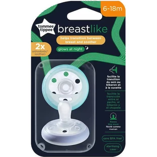 Tommee Tippee Tippee Грудьподобная силиконовая ортодонтическая пустышка Mint/MoMo для 6-18 месяцев 2шт