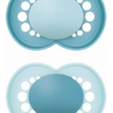 Mam Original Orthodontic Силиконовые ортодонтические бюстгальтеры голубого цвета с отверстиями для 16+ месяцев 2шт