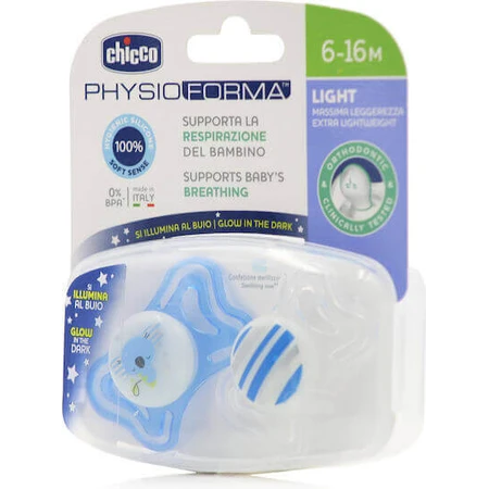 Chicco 71033-21 Силіконова пустушка Chicco 71033-21 Силіконова пустушка з чохлом Ніч/Ніч - синьо-блакитна для 6-16 місяців 2шт: ціни та характеристики