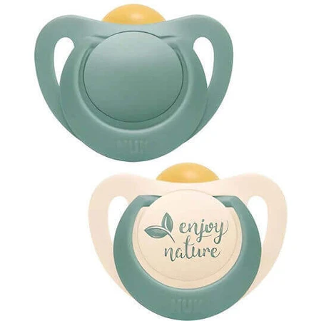 Nuk 10737879 Ортодонтичні пустушки гумові Enjoy Nature - зелені для 0-6 місяців 2шт: ціни та характеристики