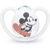 Nuk Space Силиконовая ортодонтическая пустышка с мешочком Mickey - Белая для 18-36 месяцев