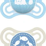 Mam Perfect 131S Силиконовая ортодонтическая пустышка с мешочком Seal - Goldfish - Blue - White для 2-6 месяцев 2шт 2шт
