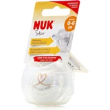 Nuk Genius Силиконовая ортодонтическая пустышка с чехлом Белая / Розовая для 0-6 месяцев
