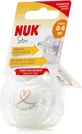 Nuk Genius Силіконова ортодонтична пустушка з чохлом Біла/Рожева для 0-6 місяців