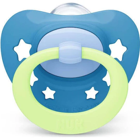 Nuk Signature Night Silicone Orthodontic Night Star Cover Ортодонтический ночной бюстгальтер - Sky Blue для 18-36 месяцев: цены и характеристики