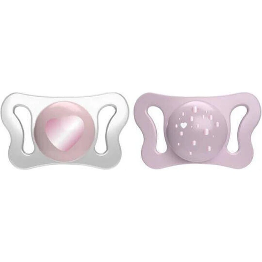Chicco Пустышка силиконовая Physio Пустышка Physio Shape Micro Cardula Pink-Diaphanous для 0-2 месяцев 2шт: цены и характеристики