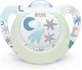 Пустышка Nuk Star силиконовая ортодонтическая с чехлом белая для 0-6 месяцев