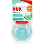 Силіконова ортодонтична соска Nuk Sensitive з кришкою світло-блакитного кольору для 0-6 місяців: ціни та характеристики