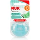 Силіконова ортодонтична соска Nuk Sensitive з кришкою світло-блакитного кольору для 0-6 місяців
