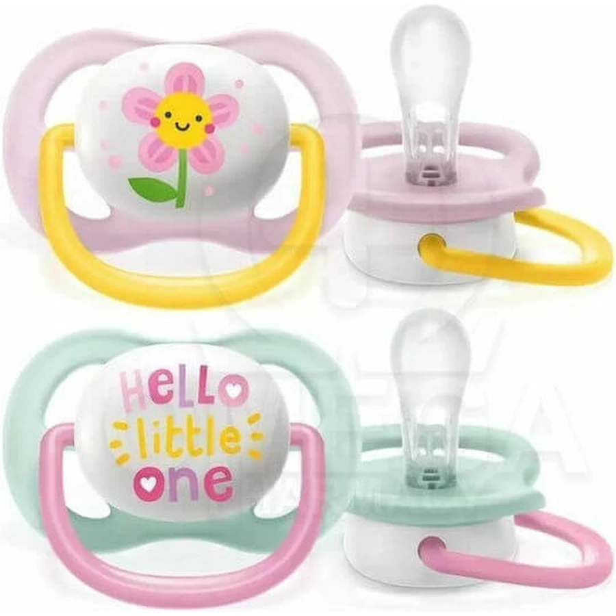 Силіконові пустушки Philips Ultra Air Hello Little One від 0 до 6 місяців 2 шт.: ціни та характеристики