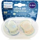 Philips Ultra Air Ортодонтическая силиконовая пустышка Ultra Air Pacifier - голубая / зеленая для 0-6 месяцев 2шт