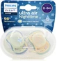 Philips Ultra Air Ортодонтическая силиконовая пустышка Ultra Air Pacifier - голубая / зеленая для 0-6 месяцев 2шт