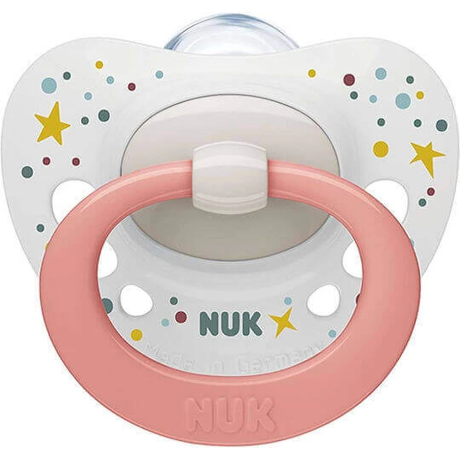 Ортодонтичний силіконовий бюстгальтер Nuk Signature Star - рожевий/білий для 0-6 місяців: ціни та характеристики