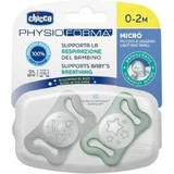 Пустышка Chicco Physioforma Micro силиконовая серая/зеленая для 0-2 месяцев 2шт